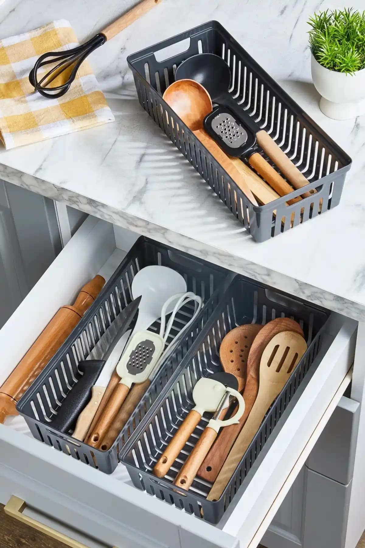 ALP HOME Antrasit 3'lü Modüler Kaşıklık ve Kepçelik Çekmece İçi Düzenleyici Ürün Özellikleri ve Kullanım Avantajları