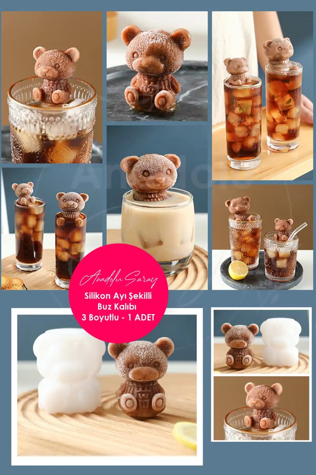 Anadolu Saray Pratik Silikon Ayı Şekilli Buz Kalıbı ile Mutfakta Eğlence ve Kolaylık