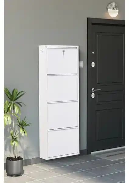 Arpelia Metal Ayakkabılık 4’lü Kilitli Güvenli ve Dayanıklı Depolama Çözümü