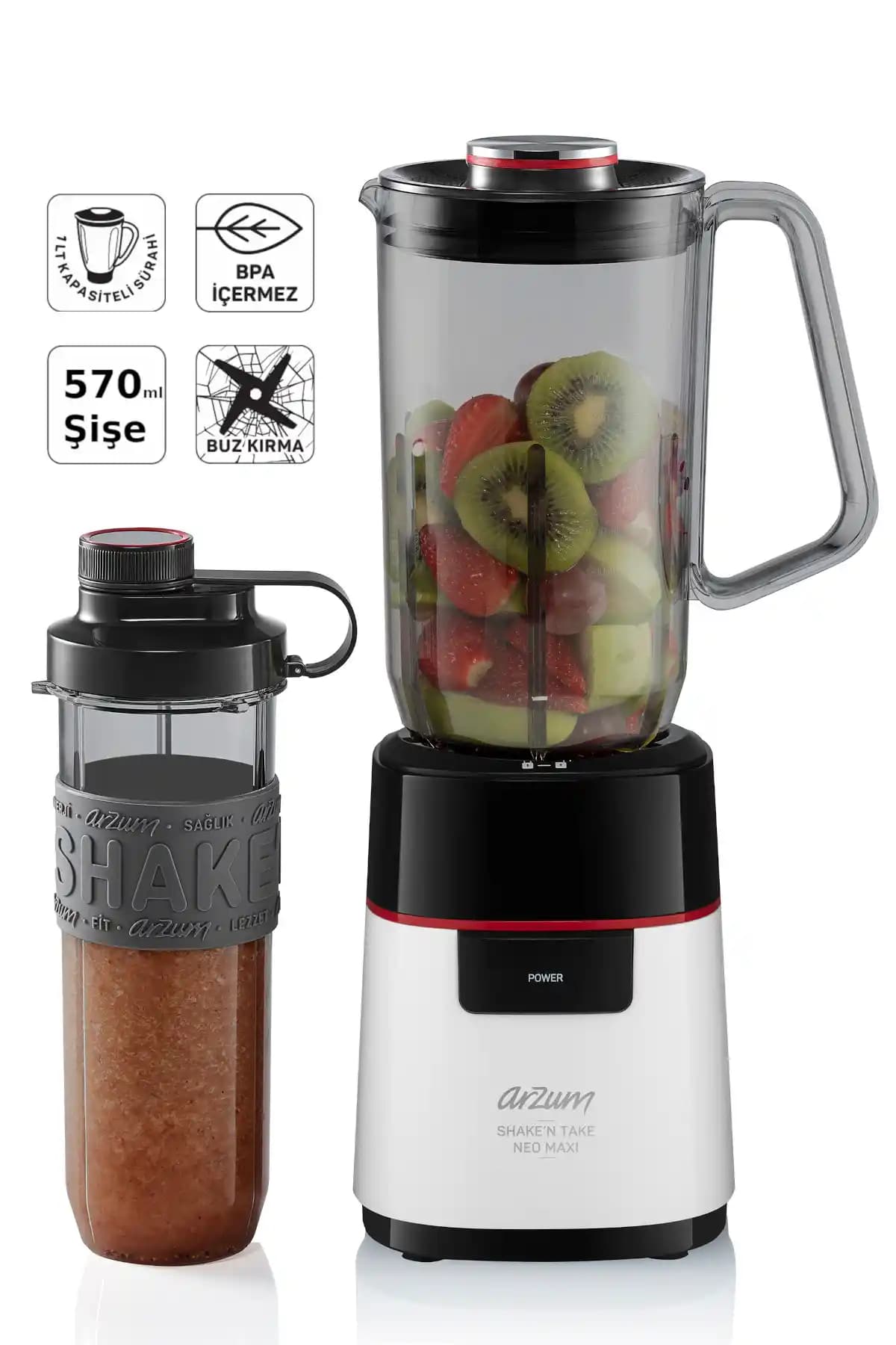 Arzum Shake'N Take Neo Maxi Blender: Güçlü Motor ve Şık Tasarımıyla Pratik Kullanım