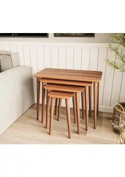 Bahçe Kadın Girişimci Kooperatifi Ahşap Zigon Sehpa Seti: Estetik ve İşlevselliğin Buluşması