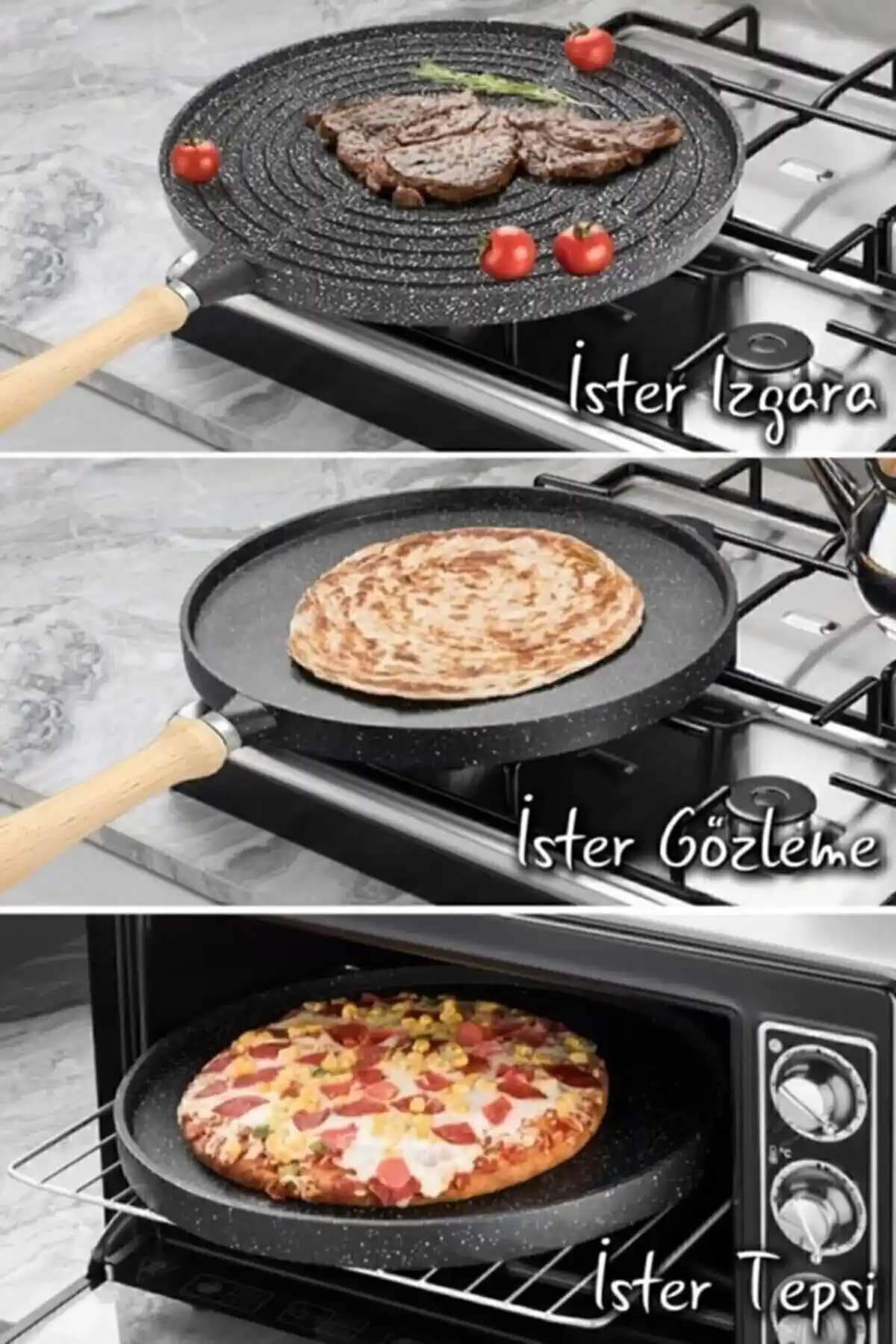 Bedirhan Gerçek Ağır Döküm Granit Çift Taraflı Gözleme ve Et Tavası Ürün Tanıtımı