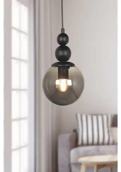 Begüsa Sonsuz Tekli Avize Siyah Füme Cam Modern Tasarım ve Fonksiyonellik