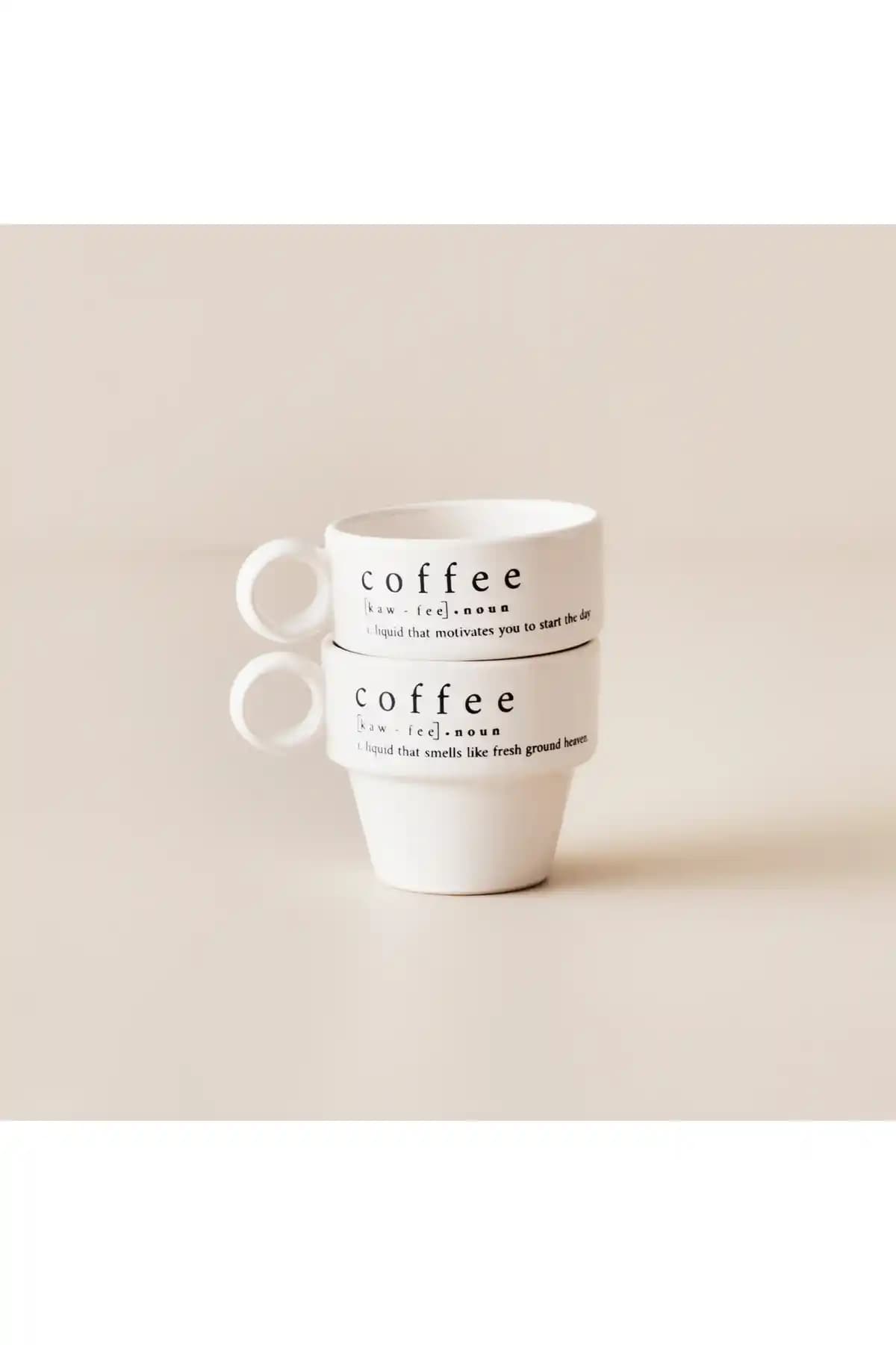 Bella Maison Coffeeaholic Seramik Espresso Seti Modern Tasarım ve Dayanıklılık Sunar