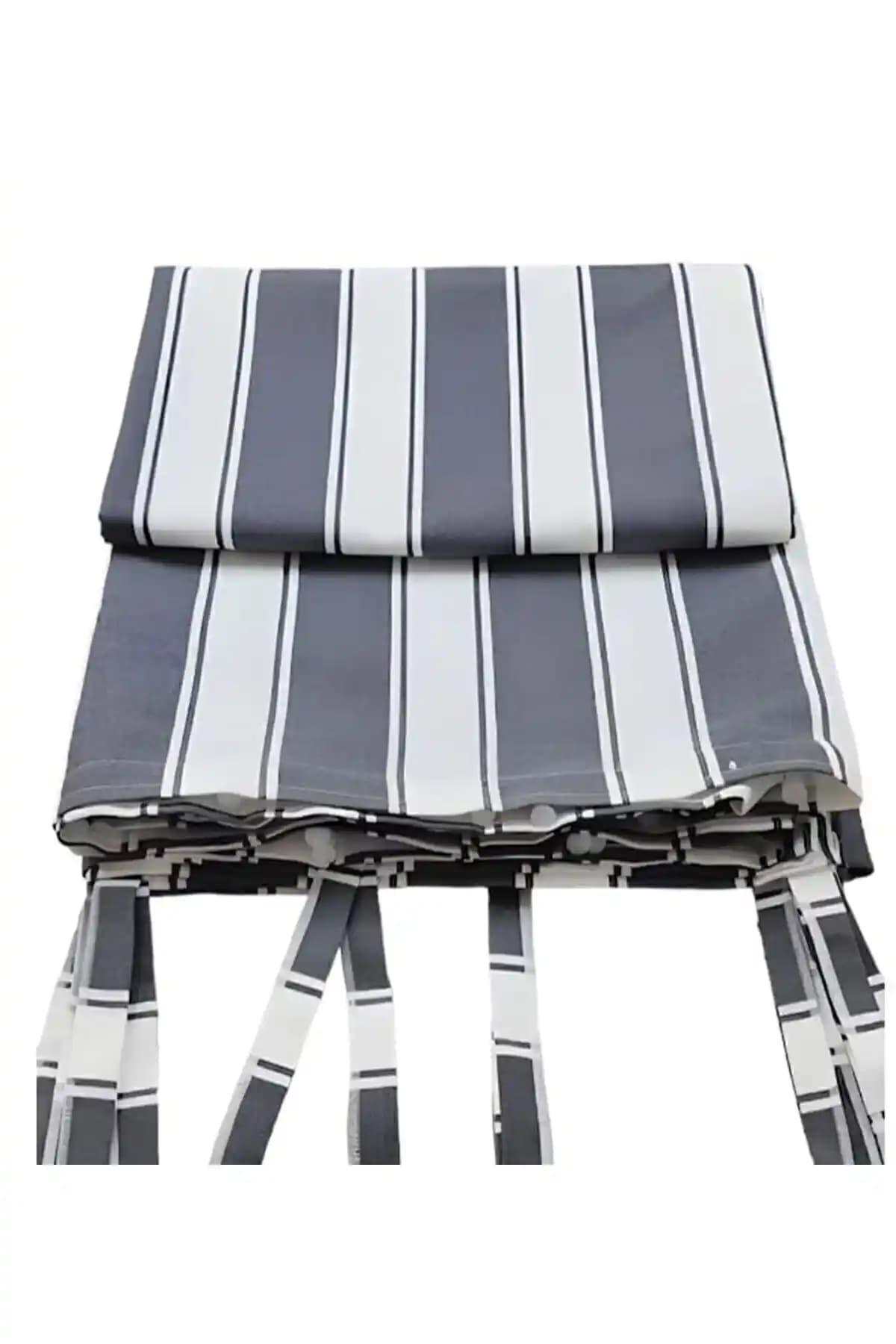 Bermuda Balkon Perdesi Gri ve Beyaz Çizgili Modern Tasarım ve Dayanıklılık Özellikleri