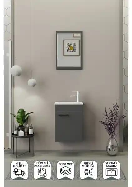 Biani Fix Arya Mini 42cm Banyo Dolabı Modern Tasarım ve Fonksiyonellik Sunar