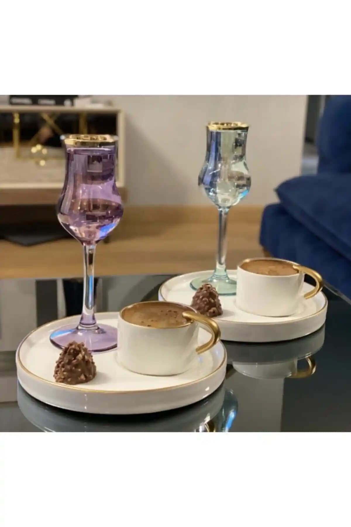 Carmen Soft Paris Respiro 6'lı Kahve Fincan Takımı ve Sunum Tabağı Seti