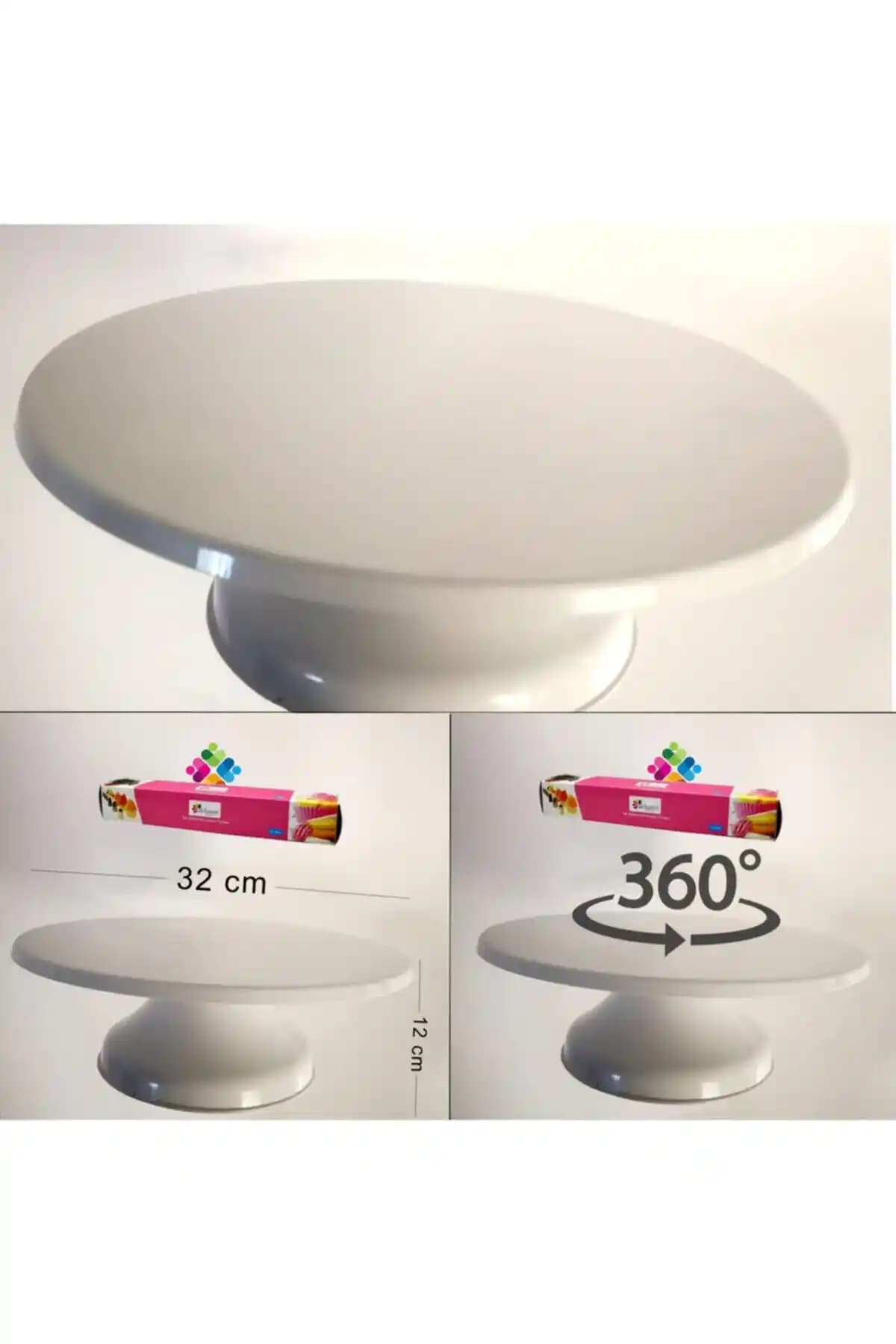 Dekamis Dönen Pasta Standı ve Hediyeli Set: Profesyonel ve Amatör Kullanım İçin Uygun