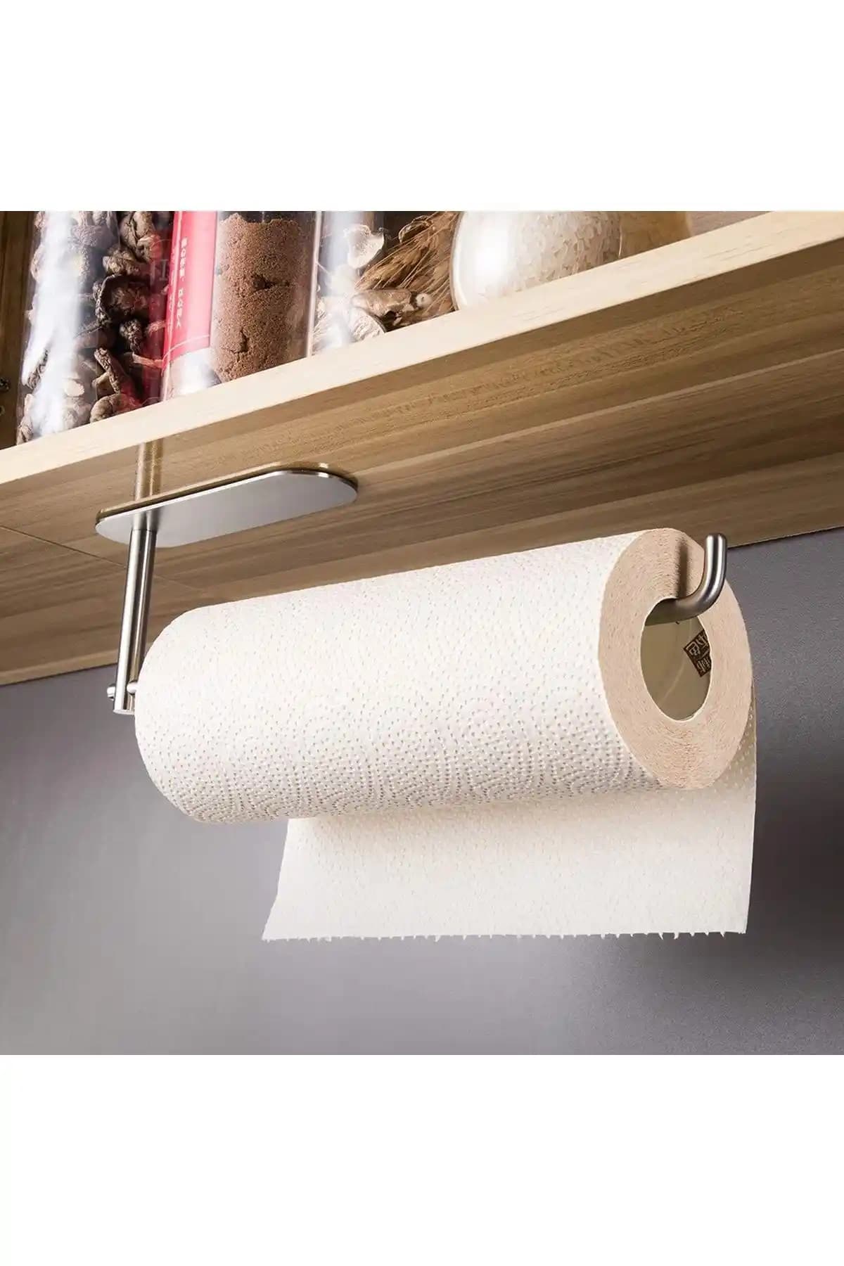 DELTAHOME Paslanmaz Çelik Yapışkanlı Kağıt Rulo Havluluk ve Peçetelik Modern ve Dayanıklı Tasarım