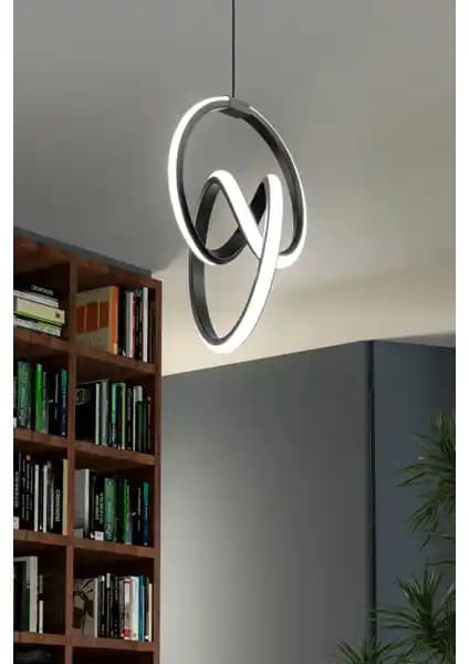 Elektroyou Emily Siyah Tekli Sarkıt LED Avize Modern İç Mekan Aydınlatması