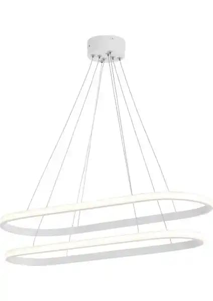 Eray Ayınlatma 2005-2 Beyaz Elips LED Avize Modern Tasarım ve Geniş Alan Aydınlatma Çözümü