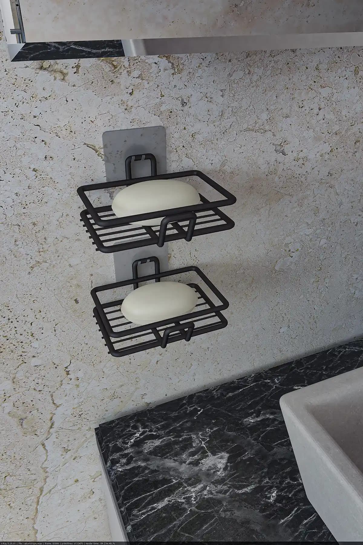 EVA Metal Tasarım Yapışkanlı Sabunluk Seti Modern ve Dayanıklı Banyo Mutfak Çözümü