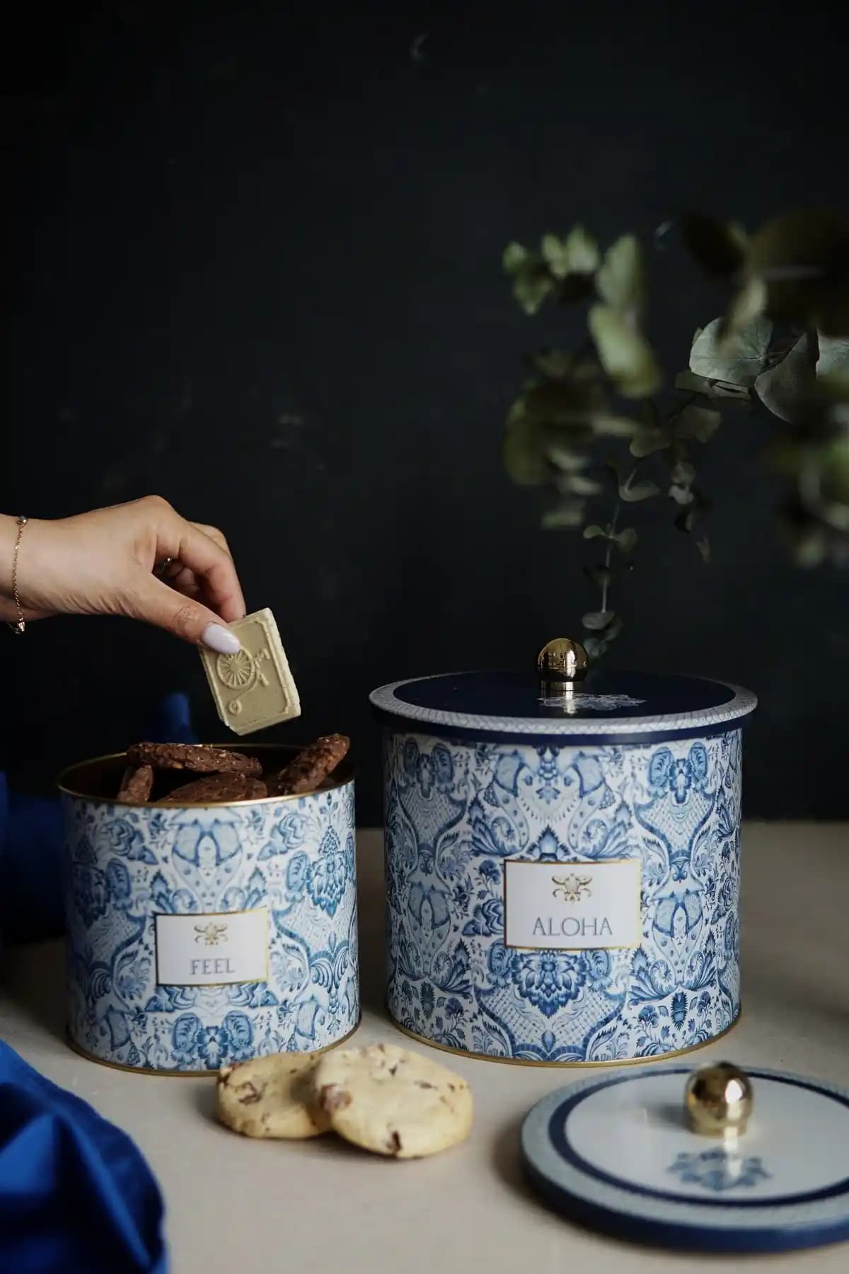 Evle Azulejos Desenli Metal Saklama Kabı Seti ile Mutfakta Şıklık ve Dayanıklılık