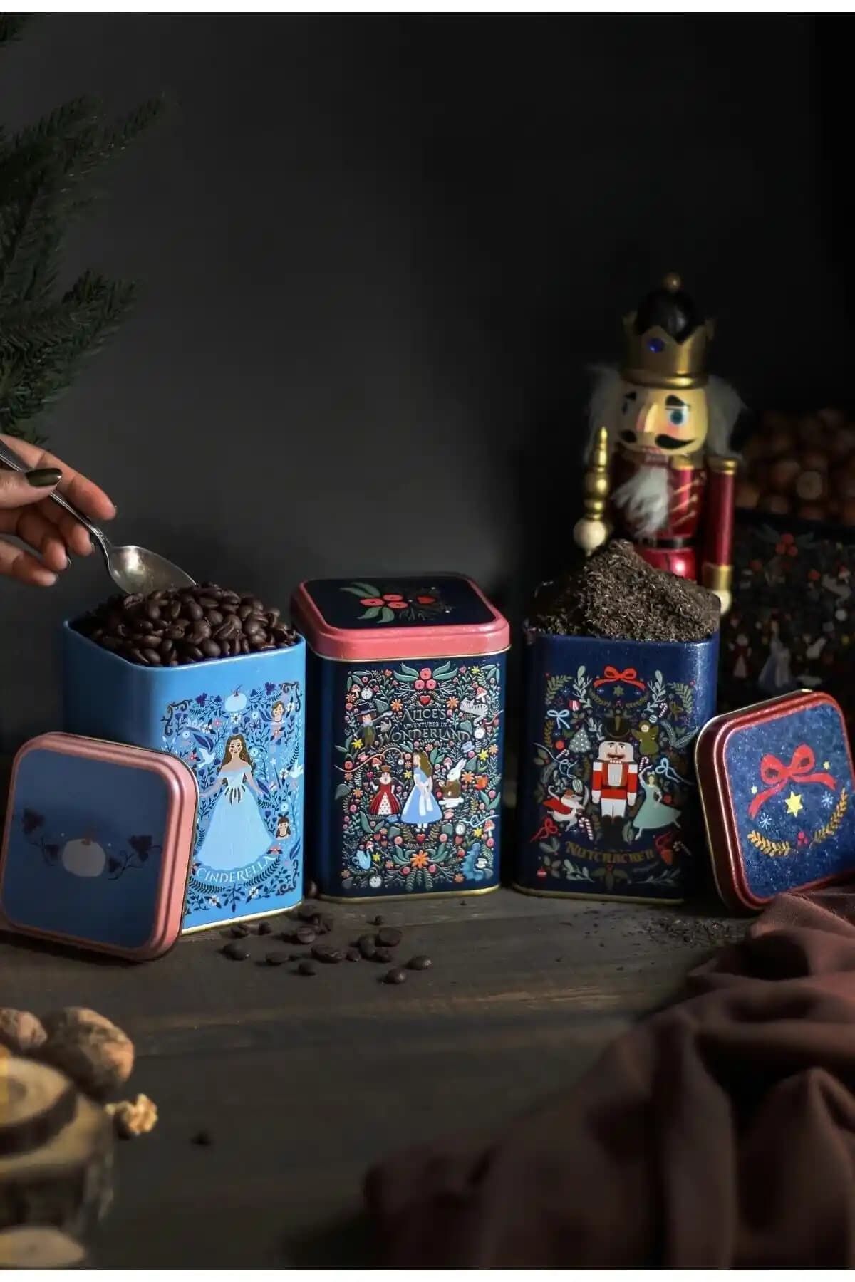 Evle Erb25u8 Kare Metal Saklama Kabı Seti 3'lü 87x87x125 mm dayanıklı ve şık tasarım