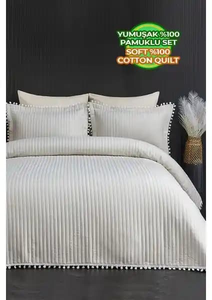 Evlen Home Collection Kapitone Ponpon ve Linens Leaf Çift Kişilik Yatak Örtüsü Karşılaştırması