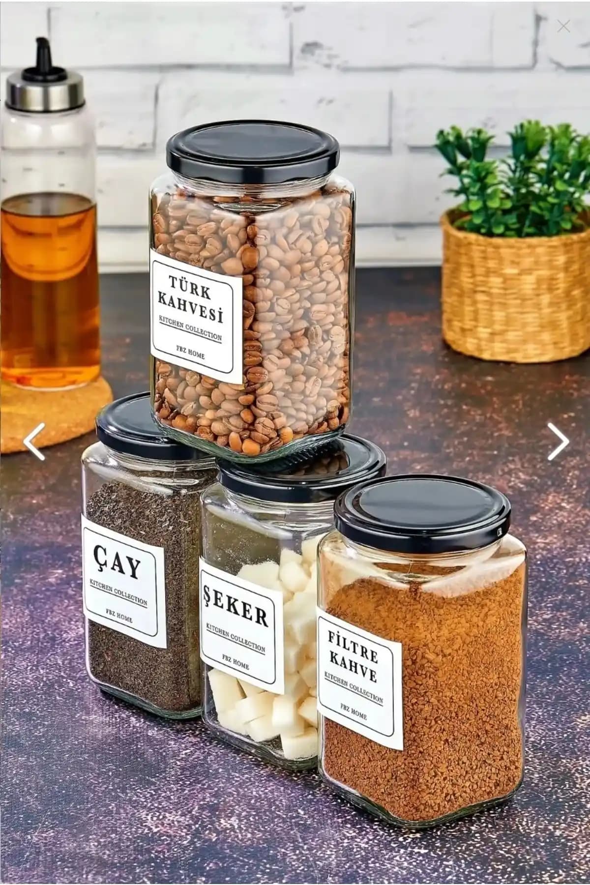 FBZhome 4'lü 850 ml cam kavanoz seti şık ve fonksiyonel mutfak saklama çözümleri