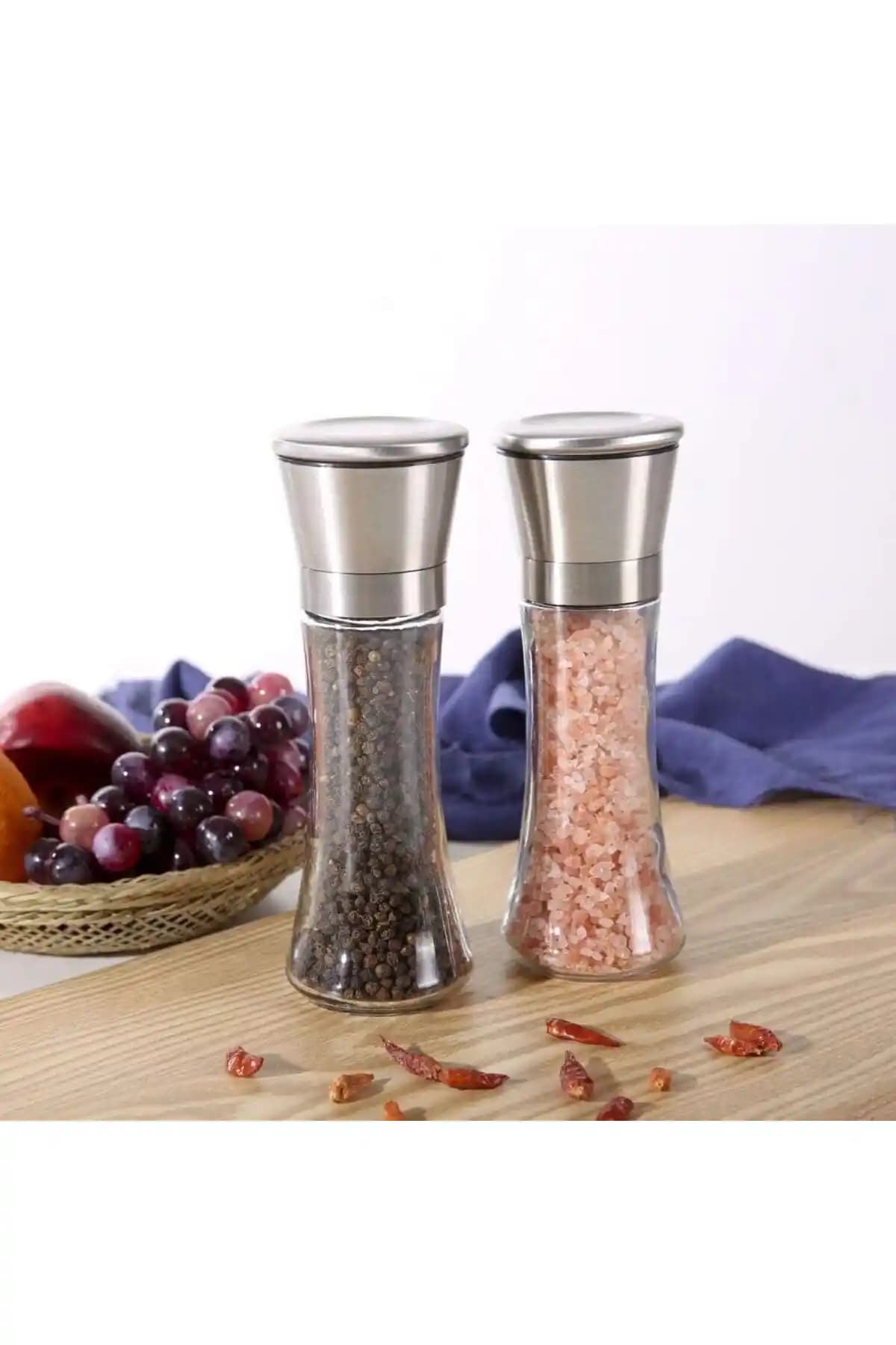 FETHİYE TOPTAN Cam Gövdeli Paslanmaz Çelik Baharat Öğütücü ile Mutfakta Pratiklik ve Estetik