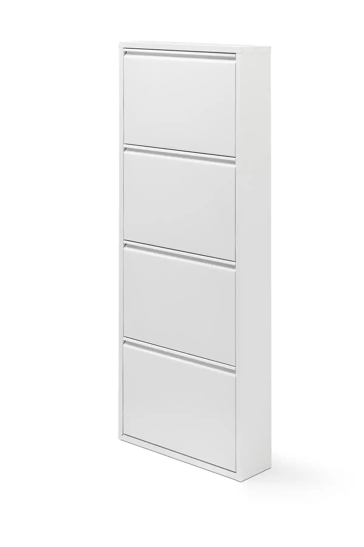 Gaga Mobilya 4'lü Metal Ayakkabılık Beyaz Modern ve Dayanıklı Depolama Çözümü