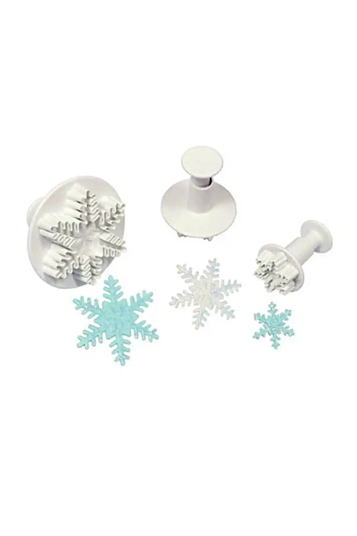 Genel Markalar Kar Tanesi Büyük Boy Enjektörlü Kopat Şeker Hamuru Kalıbı