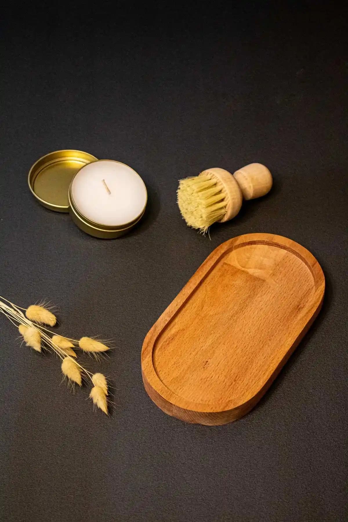 GÖKÇEHOME Doğal Ahşap Yağdanlık Sunum Standı Şık ve Dayanıklı Mutfak Dekorasyonu