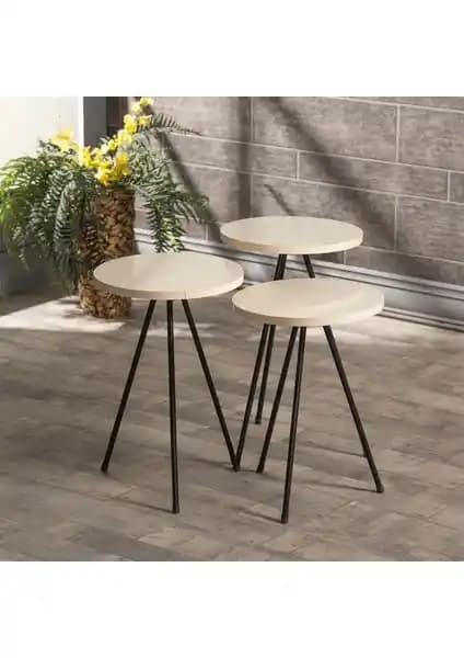 Gold Falez Mobilya Aksesuar Zigon Sehpa 3'lü Set Modern ve Şık Tasarım