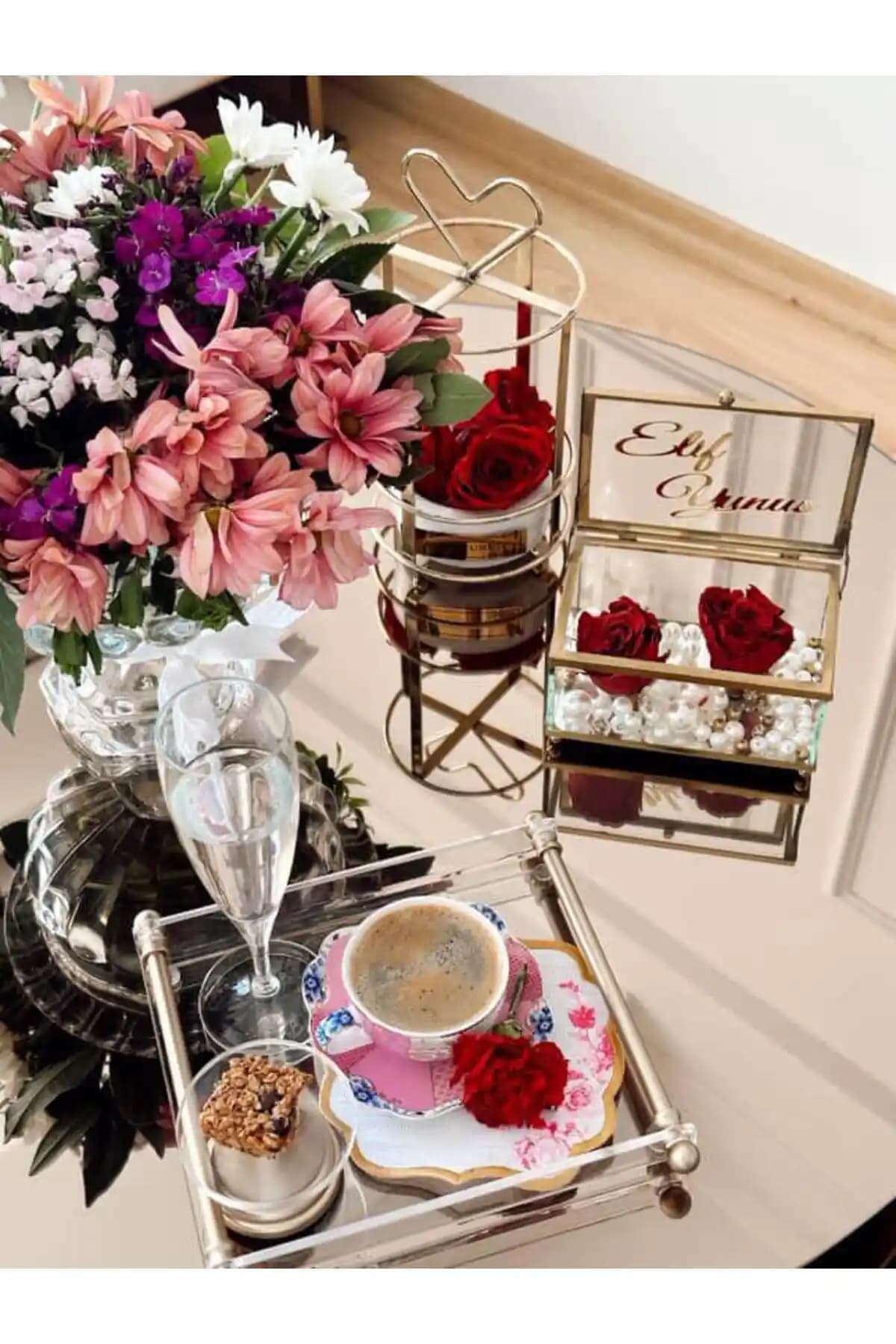 HID Pleksi Kahve Sunum Boru Kulp Mat Gold Modern ve Şık Mutfak Aksesuarı