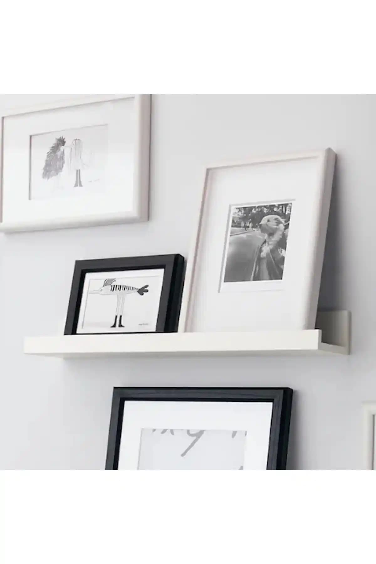 IKEA Beyaz 55 Cm Raf Fotoğraf Çerçevesi Modern ve Şık Dekorasyon Unsuru
