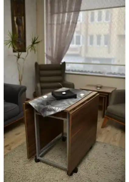 Kadir Leylek MDF Katlanır Masa Anadolu Ceviz Tonunda Şık ve İşlevsel Tasarım