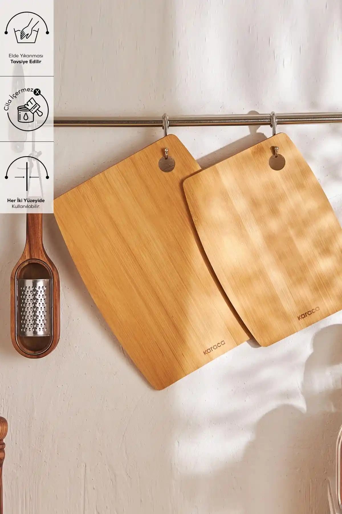 Karaca Bade 2'li Kesme Tahtası: Modern ve Dayanıklı Mutfak Gereçleri