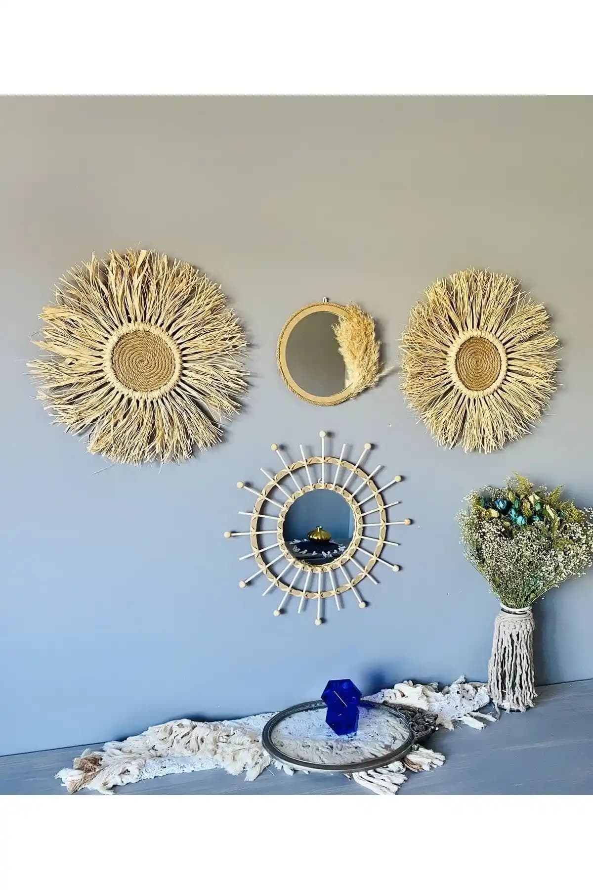 KATTUNA Duvar Dekorasyon Seti Bohem Tarzında Sıcak ve Modern Ev Dekorasyonu İçin