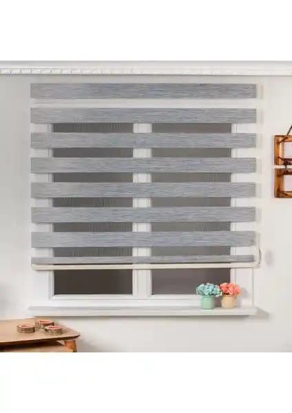 Kidmex Gri Düz Zebra Perde Etek Dilimsiz 100x200 cm - Modern ve Fonksiyonel Tasarım