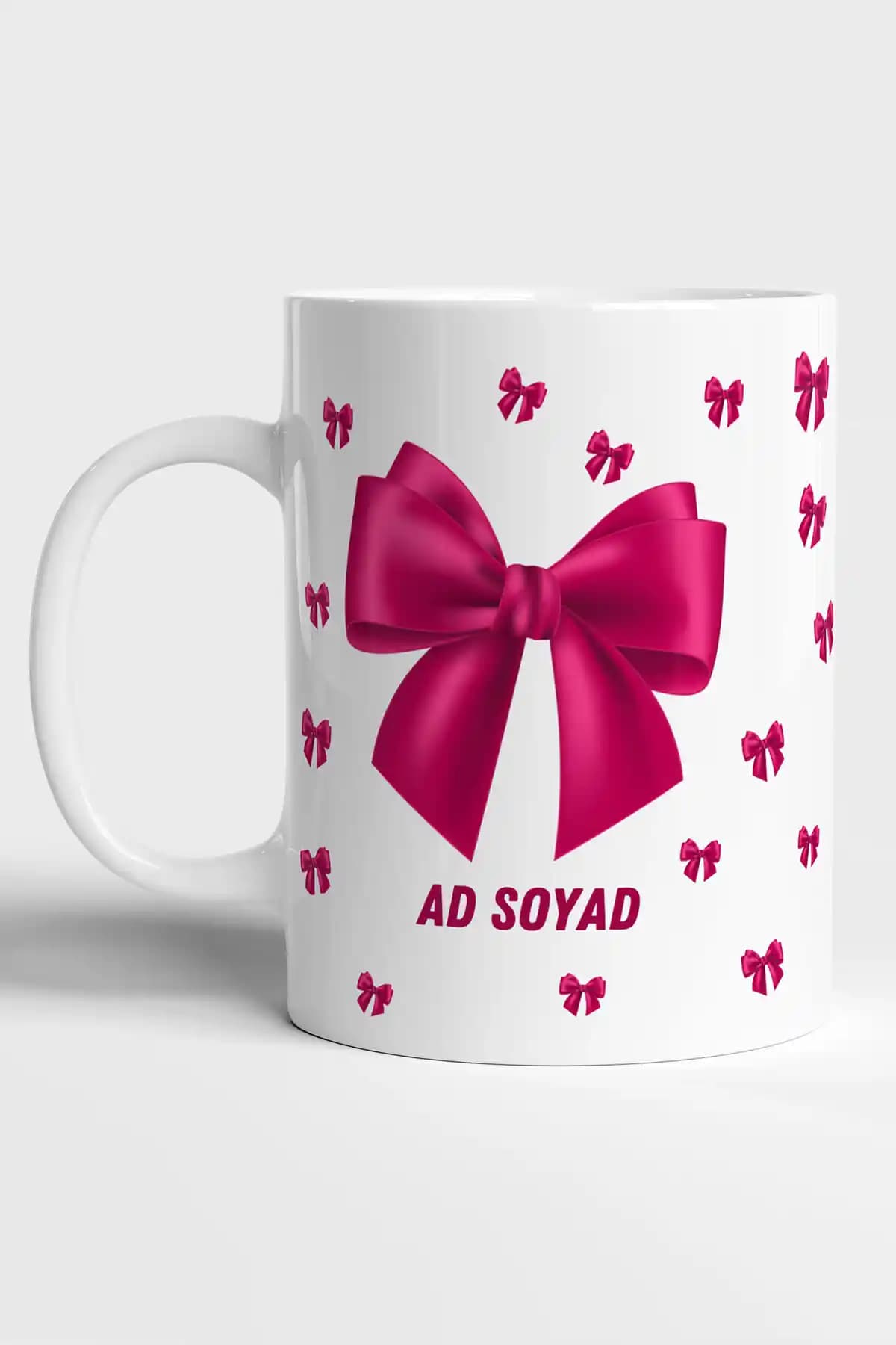 Kişiselleştirilebilir Renkli Kurdele Detaylı Baskılı Seramik Kupa Bardak