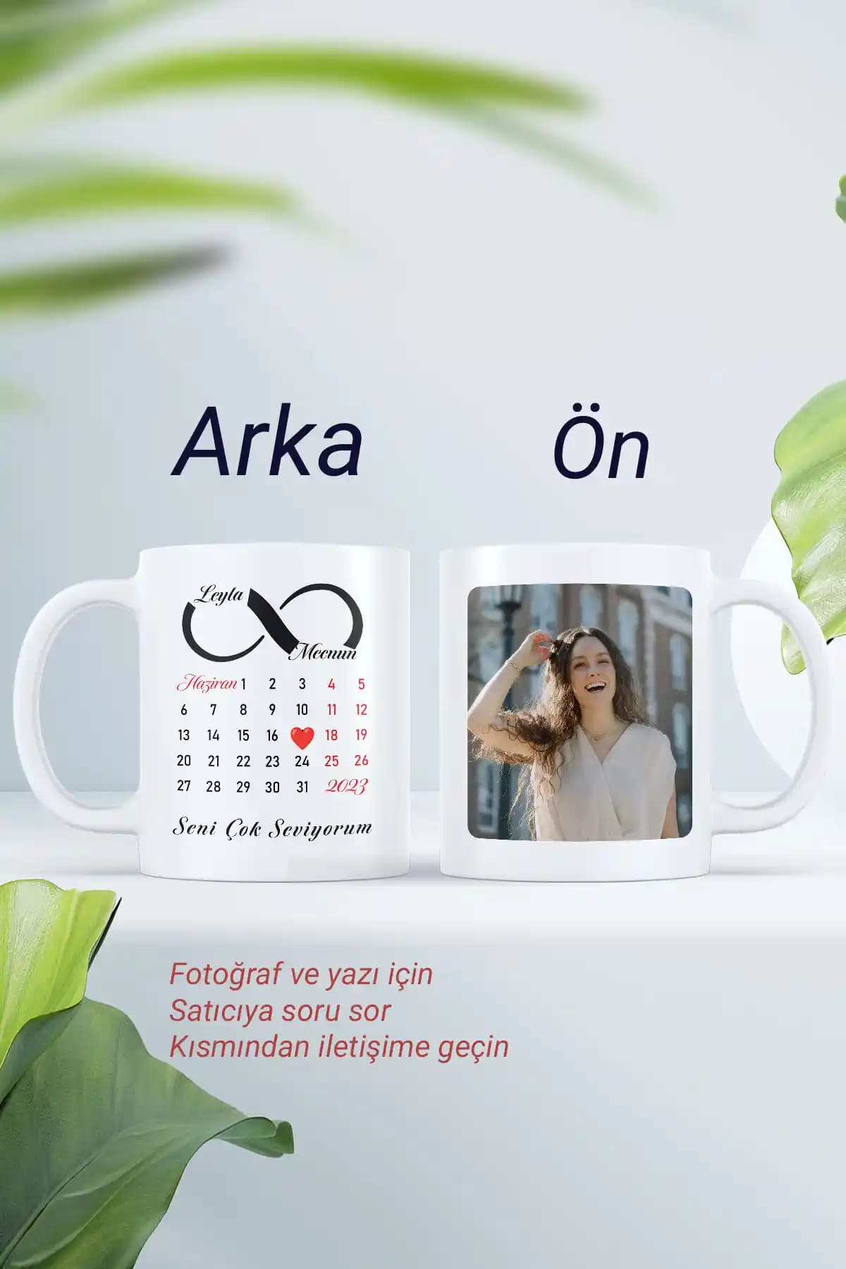 Kişiye Özel Fotoğraflı Porselen Kupa Bardak Sevgililer Günü ve Özel Günler İçin