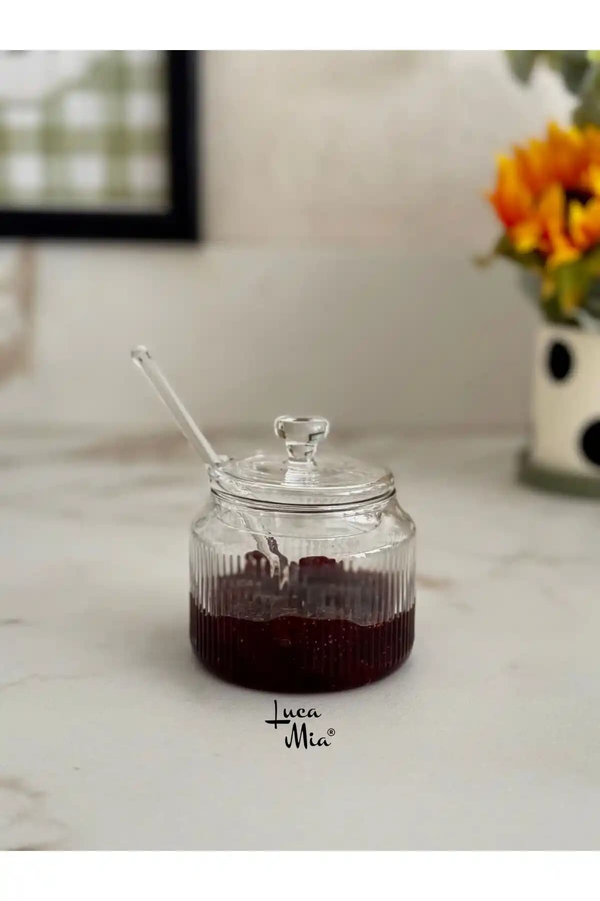 Luca Mia Cam Kaşıklı Reçellik ve Şekerlik Seti Modern ve Şık Mutfak Dekorasyonunun Vazgeçilmezi