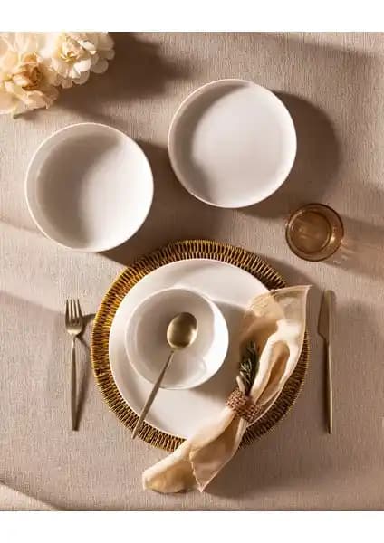 Madame Coco Madelyn 6 Kişilik Beyaz Yemek Takımı Şık ve Dayanıklı Tasarım