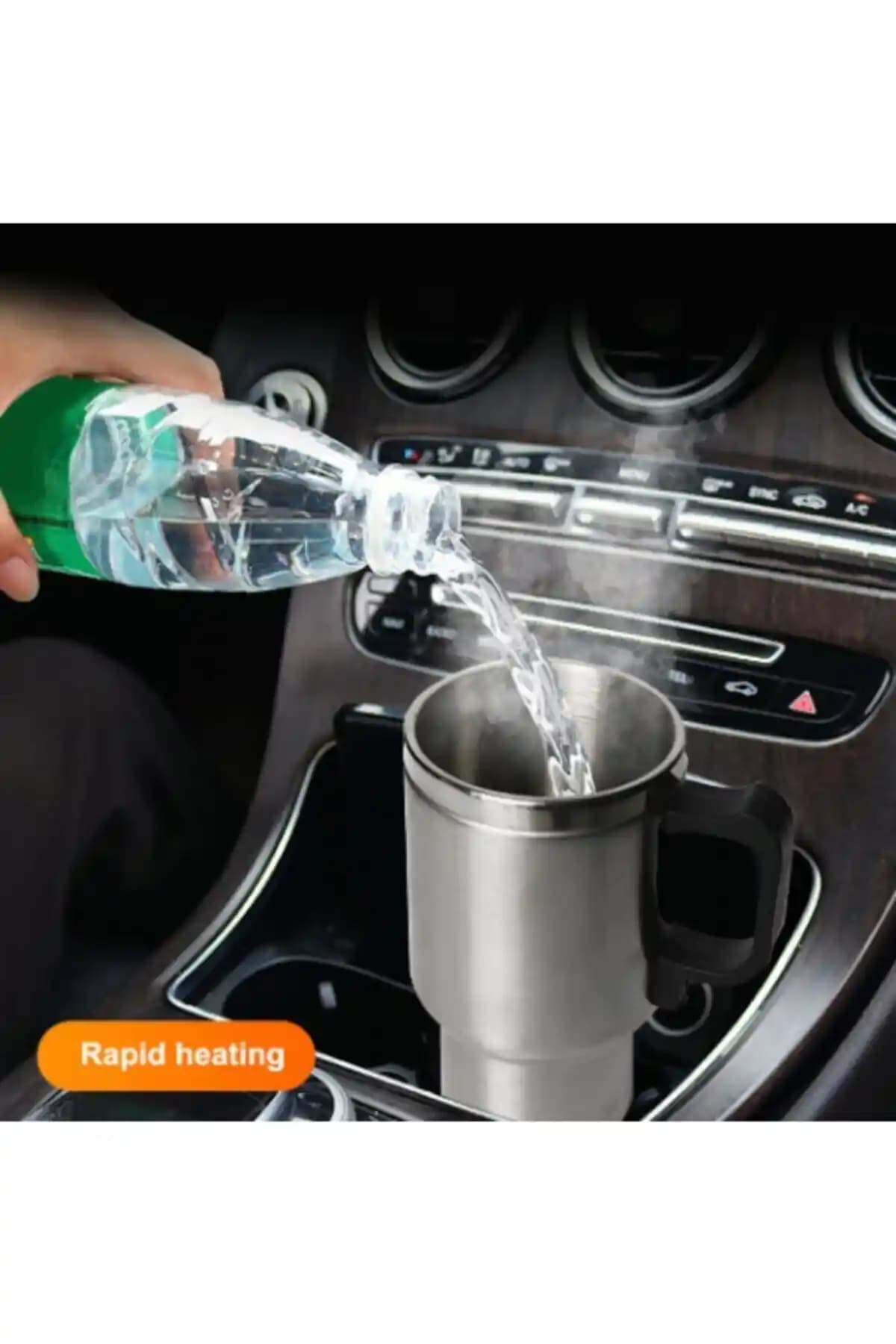 Mastercar Pratik Araç İçi Su Isıtıcı Kupası ile Sıcak İçecekleri Seyahat Boyunca Koruyun