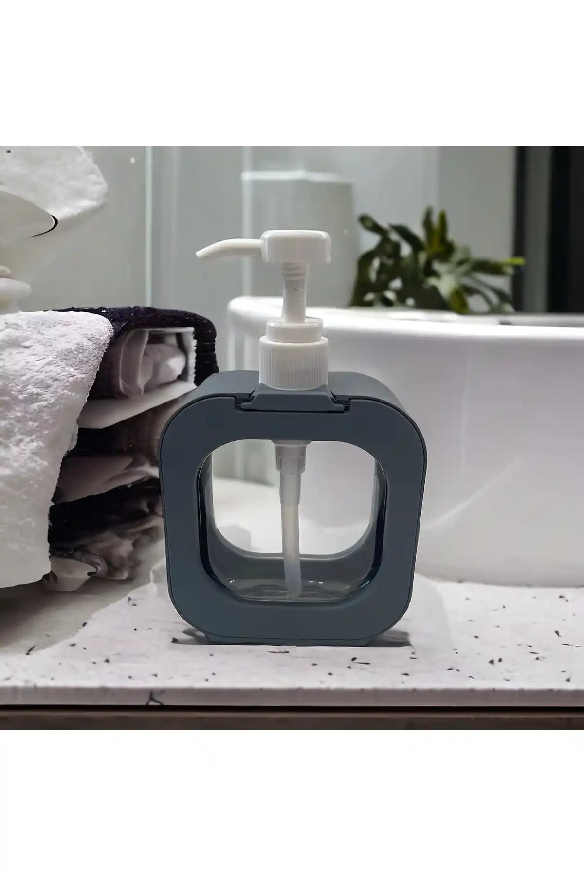 MİMOZA PARK 400 ml Tezgah Üstü Dikdörtgen Sıvı Sabunluk Modern Mutfak ve Banyo Dekorasyonu İçin