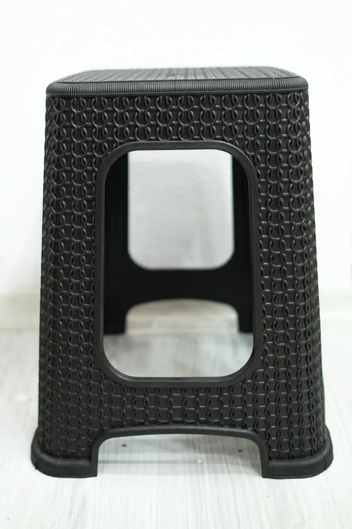 MİSP Star Rattan Büyük Plastik Tabure Kahverengi Modern ve Dayanıklı Oturma Çözümü