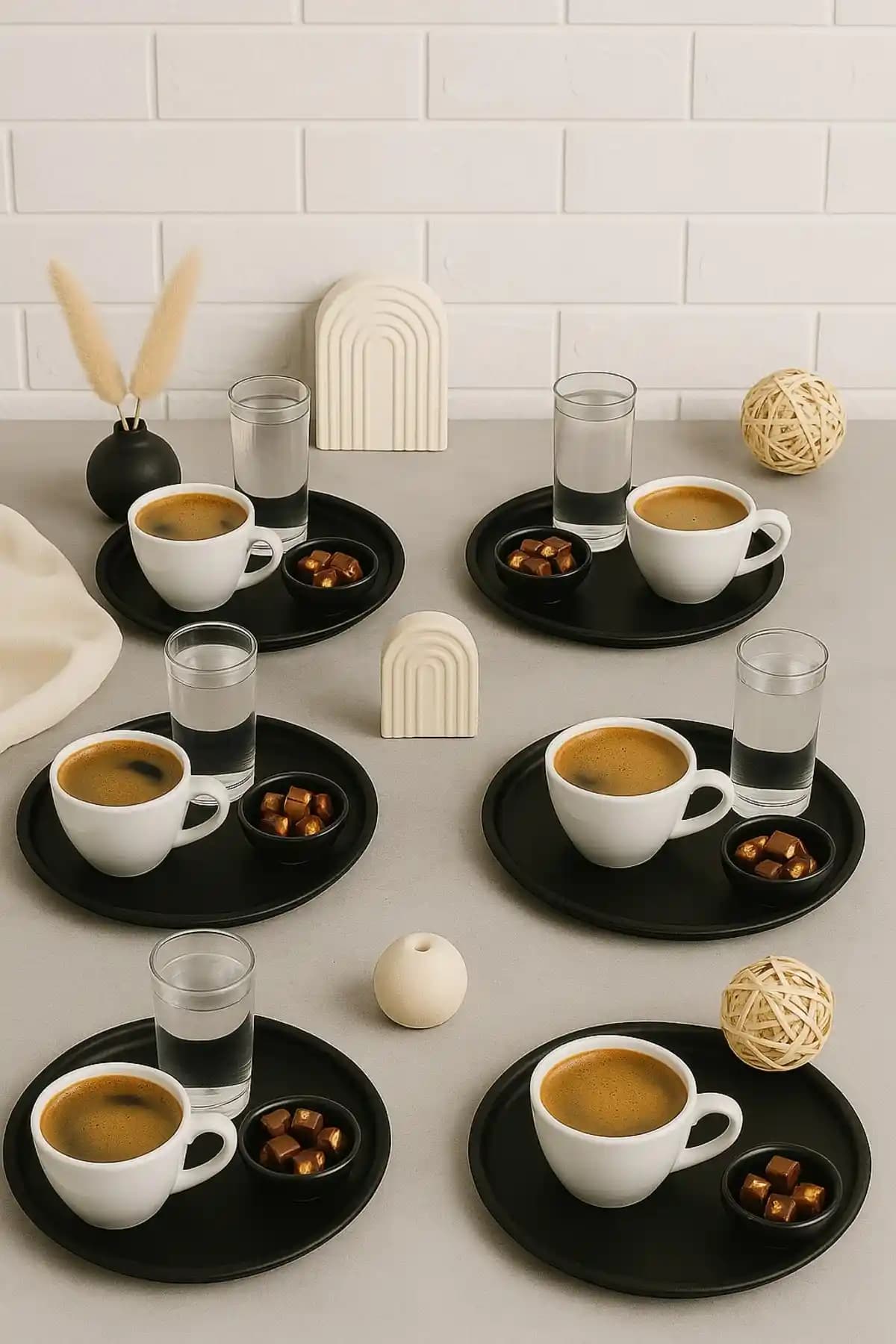 Modern Siyah Metal Yuvarlak Tepsi Seti ile Mutfakta Şıklık ve Fonksiyonellik