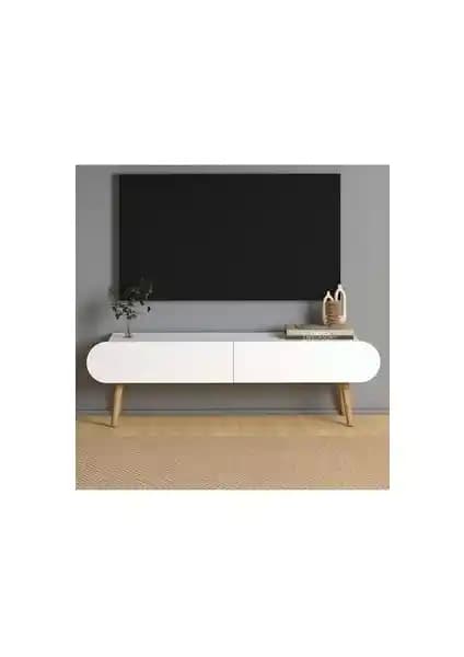 Monte Sehpa Lotus TV Sehpası Beyaz Modern Tasarım ve Dayanıklılık Özellikleri