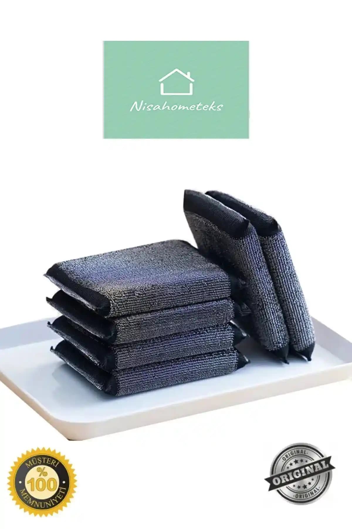 Nisahometeks Paslanmaz Tel Bulaşık Süngeri Seti 4 Adet, Pratik ve Hijyenik Kullanım