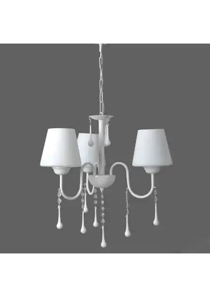 Nisaluce Kuğu Boncuklu Avize 3'lü Beyaz Modern Tasarım ve Şık Aydınlatma Seçeneği