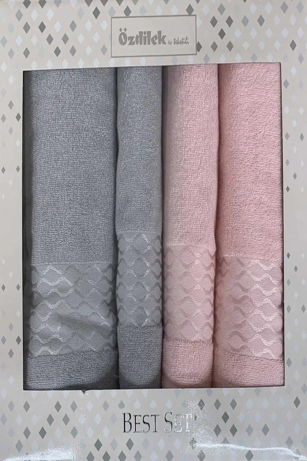 Özdilek Elissa Gri Pudra Hamam Takımı Yüksek Kalite ve Şıklık Sunar