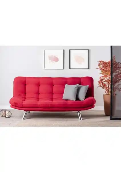 Pafu MİSA Üçlü Yataklı Kırmızı Koltuk Modern Tasarım ve Fonksiyonellik Bir Arada