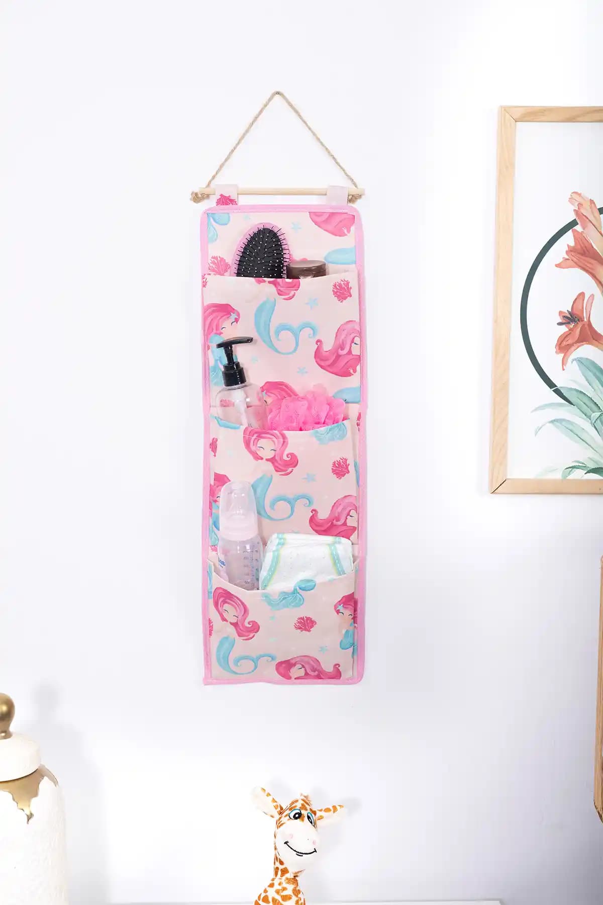 PH Prendi Home Deniz Kızı Baskılı Çok Amaçlı Askılı Duvar Organizeri