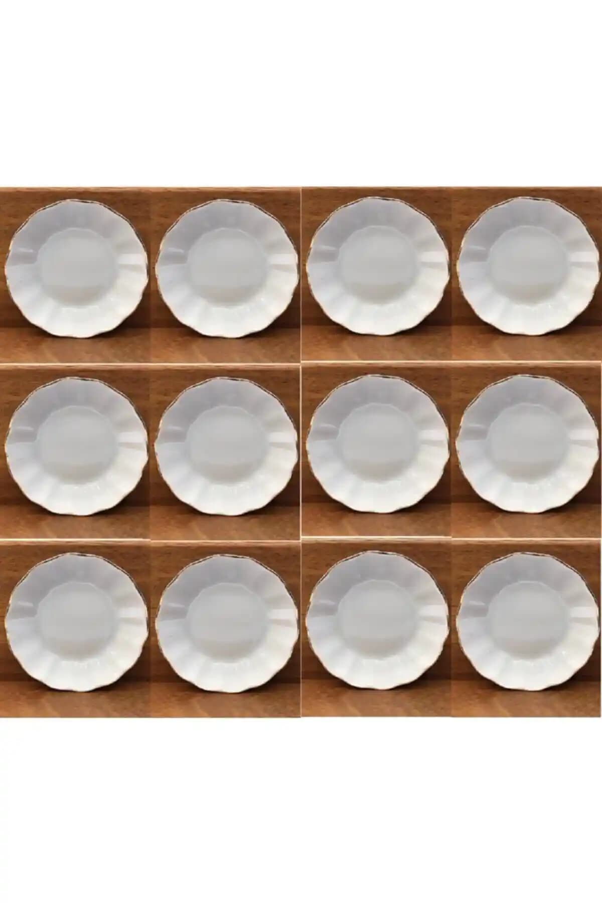 Porland Porselen Çay Tabak 12'li Seti Şık ve Dayanıklı Tasarımıyla Sofralarınıza Zarif Dokunuş