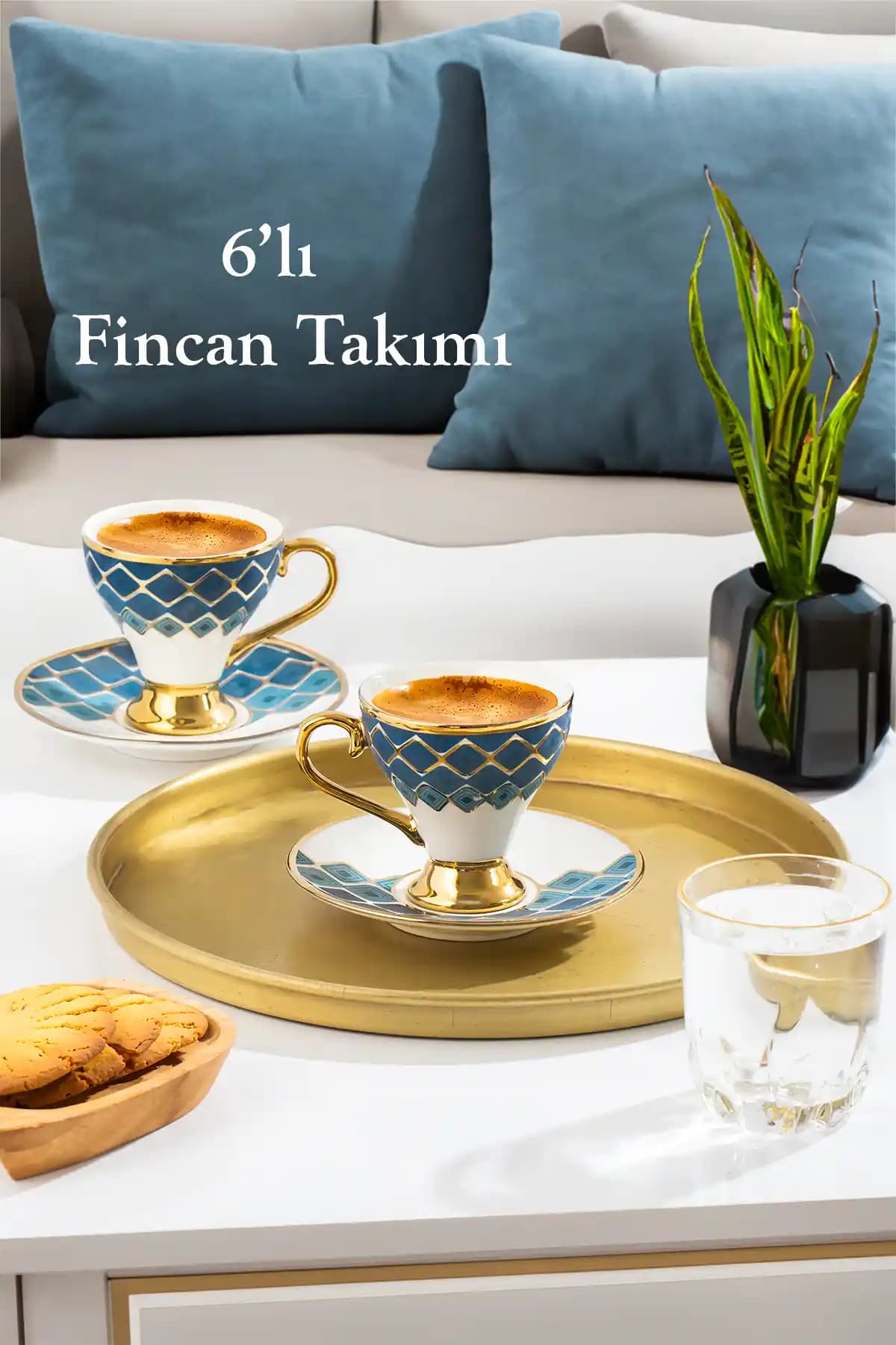 Porsima Marakesh Altın Yalızlı 6 Kişilik Fincan Seti: Şık ve İşlevsel Kahve Takımı