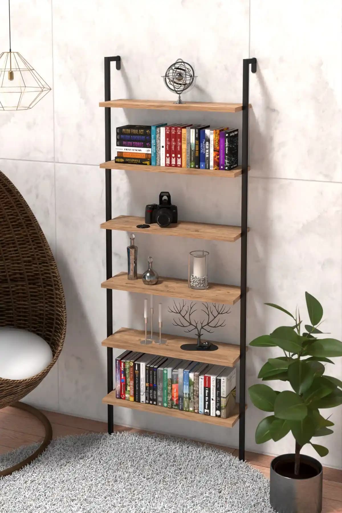 Retodesign Duvara Monte 6 Katlı Raf Modern ve Fonksiyonel Depolama Çözümü