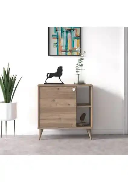 Ruum Store Vega Tek Kapaklı Raflı Çok Amaçlı Dolap Modern ve Dayanıklı Tasarım