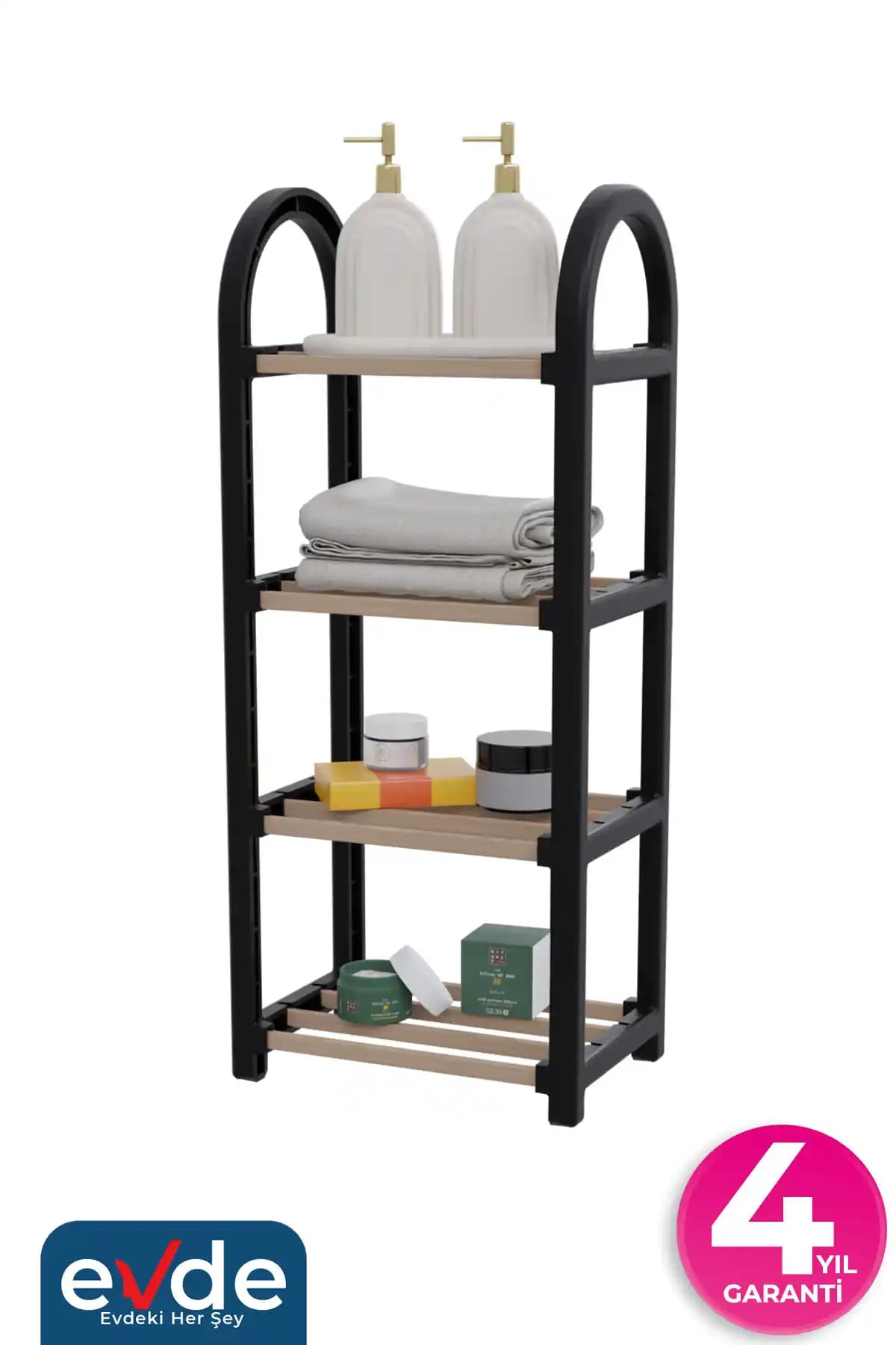 SEOWOOD 4 Katlı Banyo Düzenleyici Raf: Modern ve Şık Depolama Çözümü